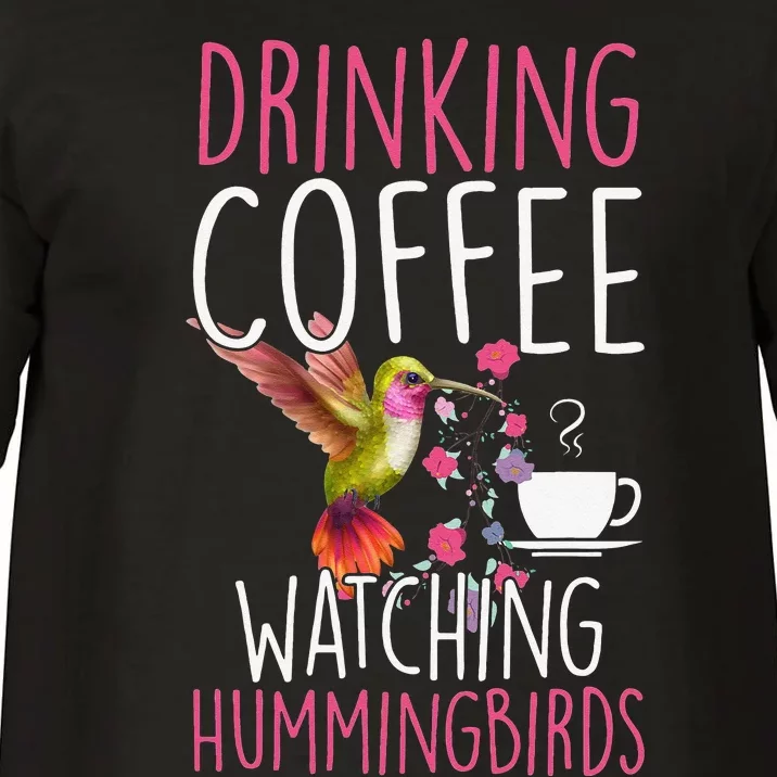 Hummingbird Love Drinking Coffee Watching Hummingbirds Comfort Colors T-Shirt