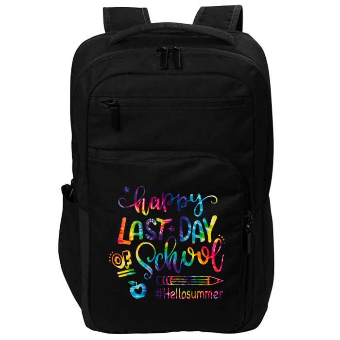 Happy Last Day Of School Hello Summer Teacher Student Shirts Impact Tech Backpack