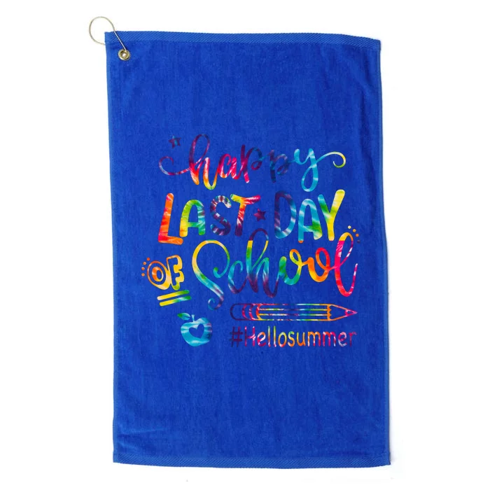 Happy Last Day Of School Hello Summer Teacher Student Shirts Platinum Collection Golf Towel