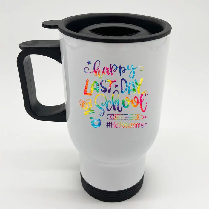 Happy Last Day Of School Hello Summer Teacher Student Shirts Front & Back Stainless Steel Travel Mug