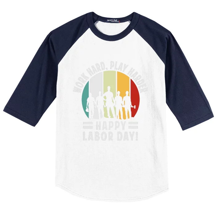 Happy Labor Day Celebration Graphic Baseball Sleeve Shirt