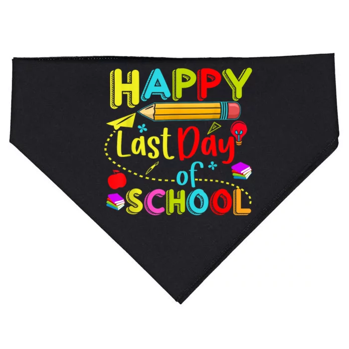 Happy Last Day Of School Hello Summer Teacher Student USA-Made Doggie Bandana