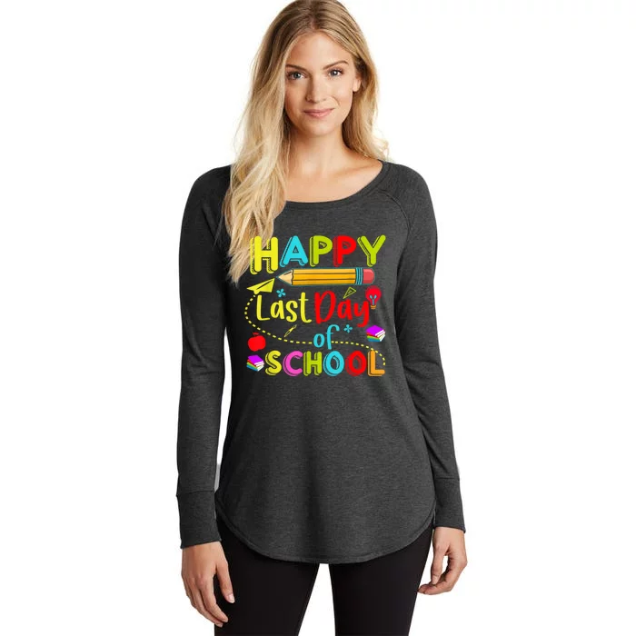 Happy Last Day Of School Hello Summer Teacher Student Women's Perfect Tri Tunic Long Sleeve Shirt