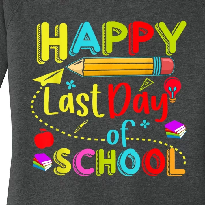 Happy Last Day Of School Hello Summer Teacher Student Women's Perfect Tri Tunic Long Sleeve Shirt