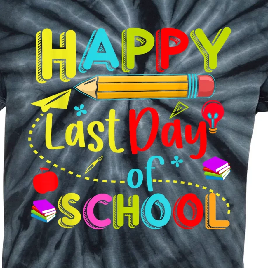 Happy Last Day Of School Hello Summer Teacher Student Kids Tie-Dye T-Shirt