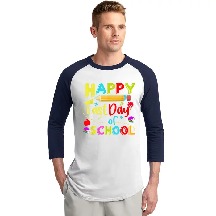 Happy Last Day Of School Hello Summer Teacher Student Baseball Sleeve Shirt