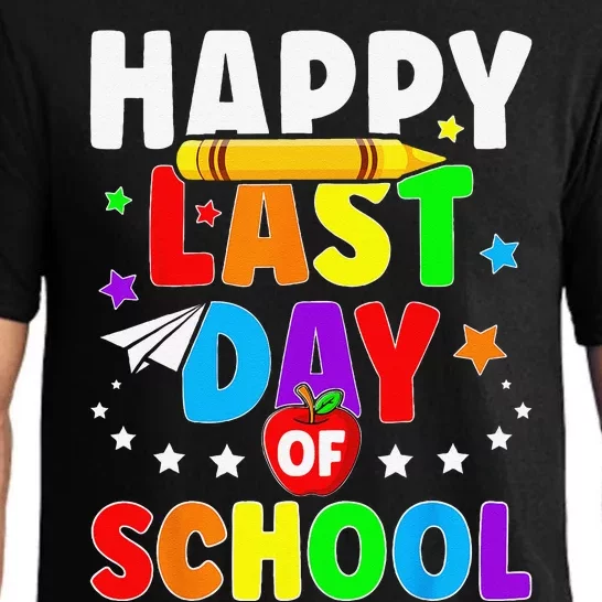 Happy Last Day Of School Graduation Teacher Students Gift Pajama Set