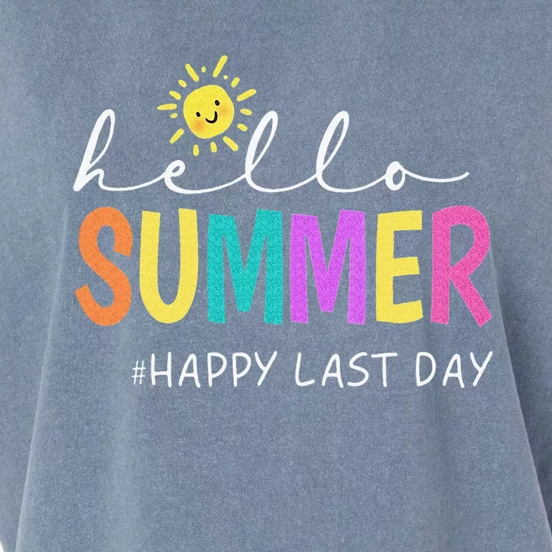 Happy Last Day of School Teacher Student Hello Summer Gifts Garment-Dyed Women's Muscle Tee