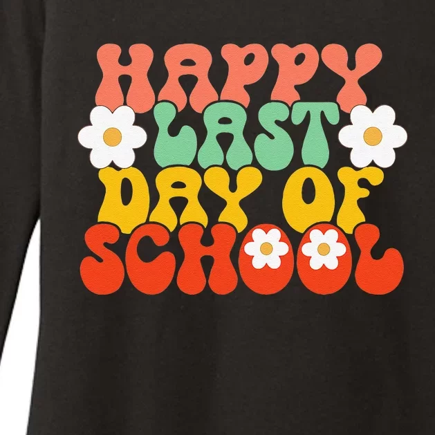 Happy Last Day Of School Graduation Teacher Students Groovy Womens CVC Long Sleeve Shirt