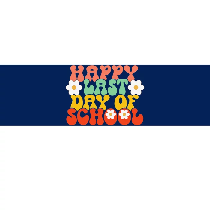 Happy Last Day Of School Graduation Teacher Students Groovy Bumper Sticker