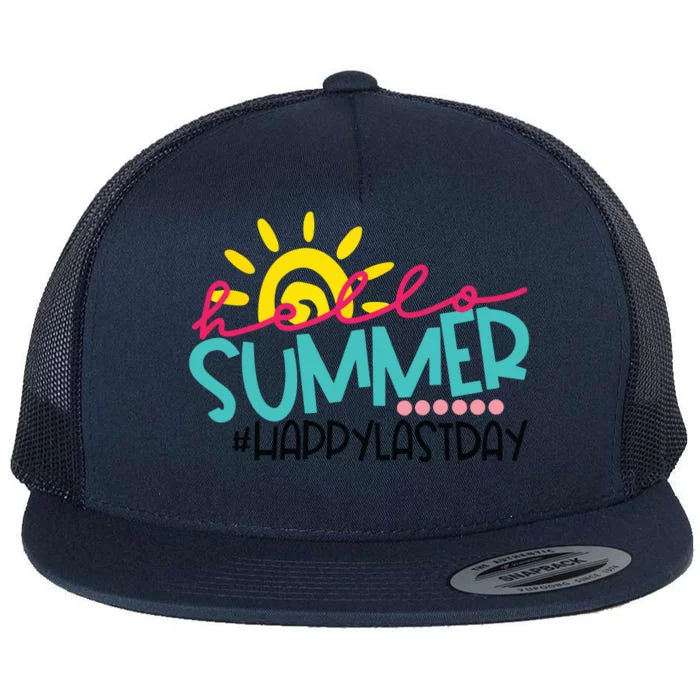 Happy Last Day Of School Teacher Student Graduation Flat Bill Trucker Hat