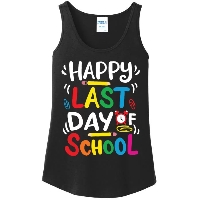 Happy Last Day Of School Teacher Student Graduation Ladies Essential Tank