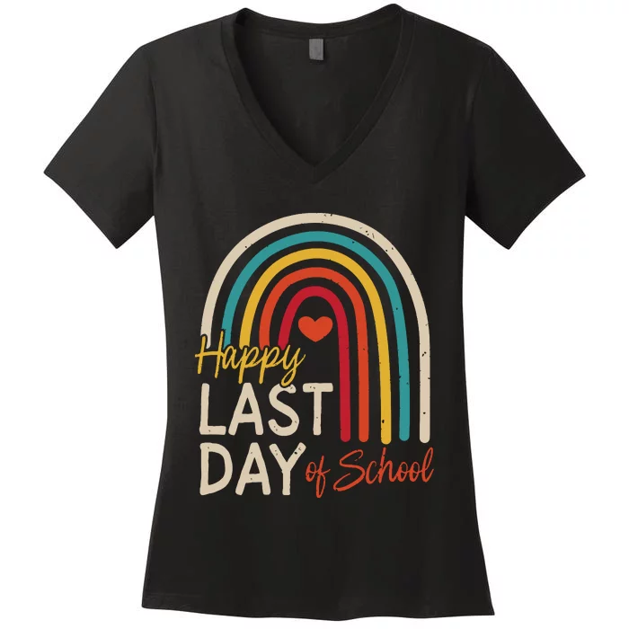 Happy Last Day Of School Teacher Student Graduation Women's V-Neck T-Shirt