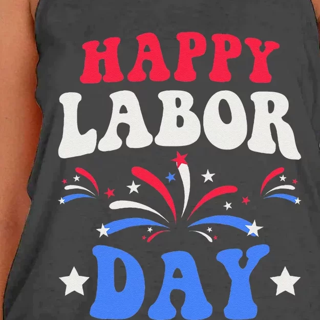 Happy Labor Day Gift Women's Knotted Racerback Tank