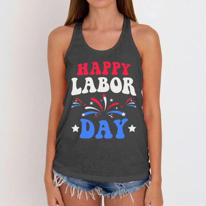 Happy Labor Day Gift Women's Knotted Racerback Tank