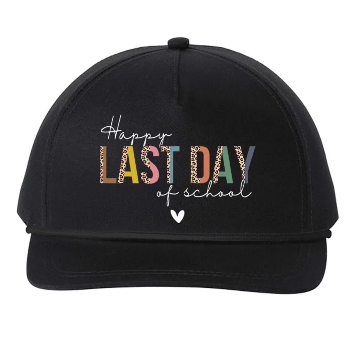 Happy Last Day Of School Leopard Teacher Student Snapback Five-Panel Rope Hat