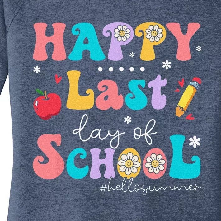 Happy Last Day Of School Hello Summer Students And Teachers Women's Perfect Tri Tunic Long Sleeve Shirt