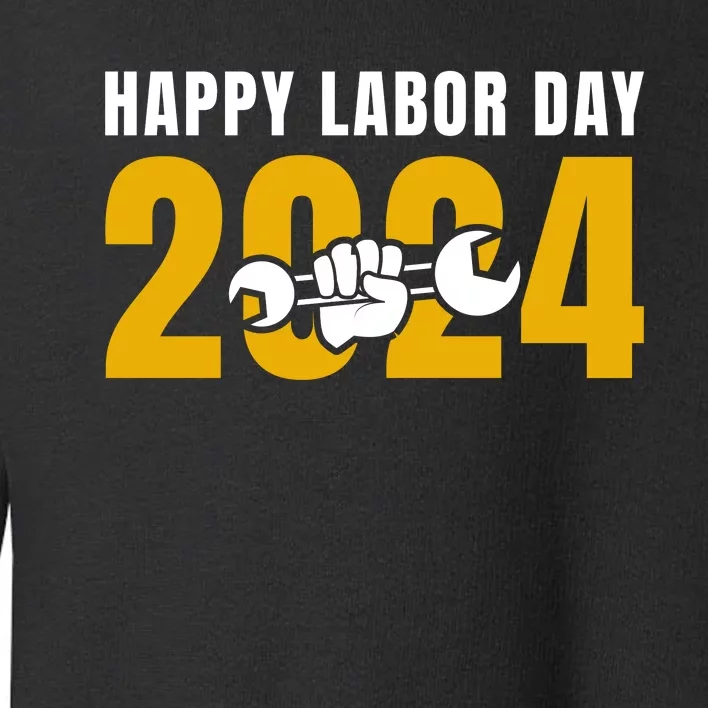 Happy Labor Day 2024 Celebration Graphic Toddler Sweatshirt