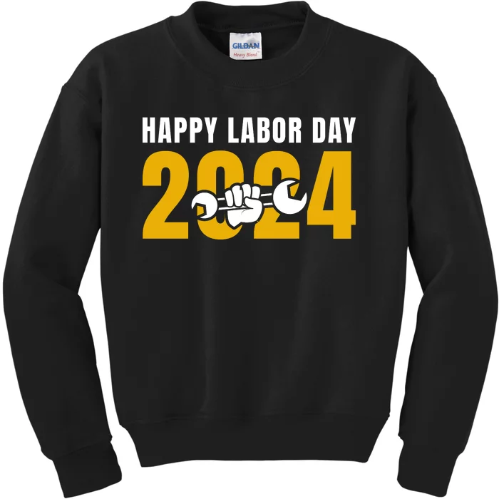 Happy Labor Day 2024 Celebration Graphic Kids Sweatshirt