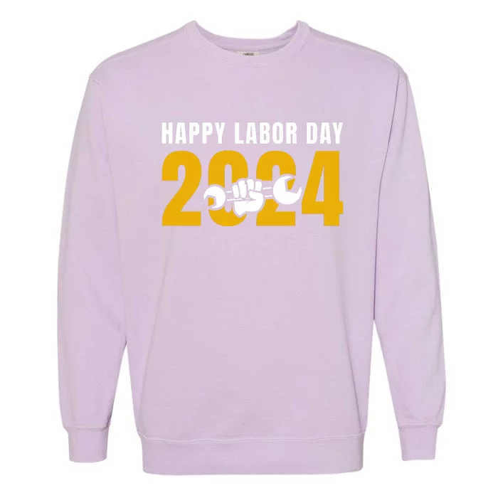 Happy Labor Day 2024 Celebration Graphic Garment-Dyed Sweatshirt