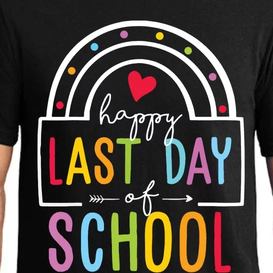 Happy Last Day Of School Teacher Student Graduation Rainbow Pajama Set