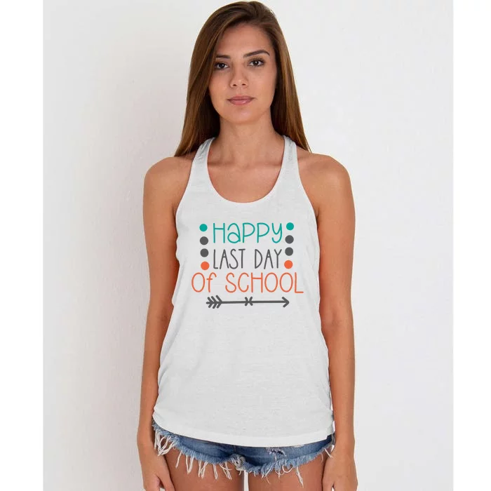 Happy Last Day Of School Graduation Gift Women's Knotted Racerback Tank