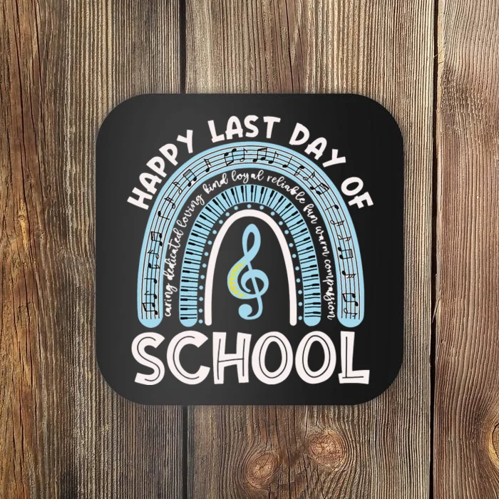 Happy Last Day Of School Music Teacher Student Rainbow Coaster