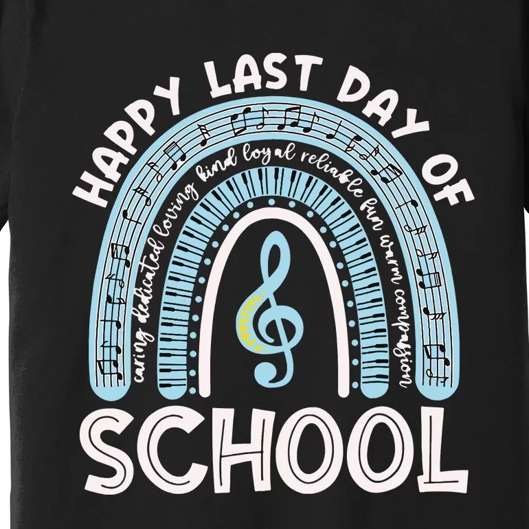 Happy Last Day Of School Music Teacher Student Rainbow Premium T-Shirt