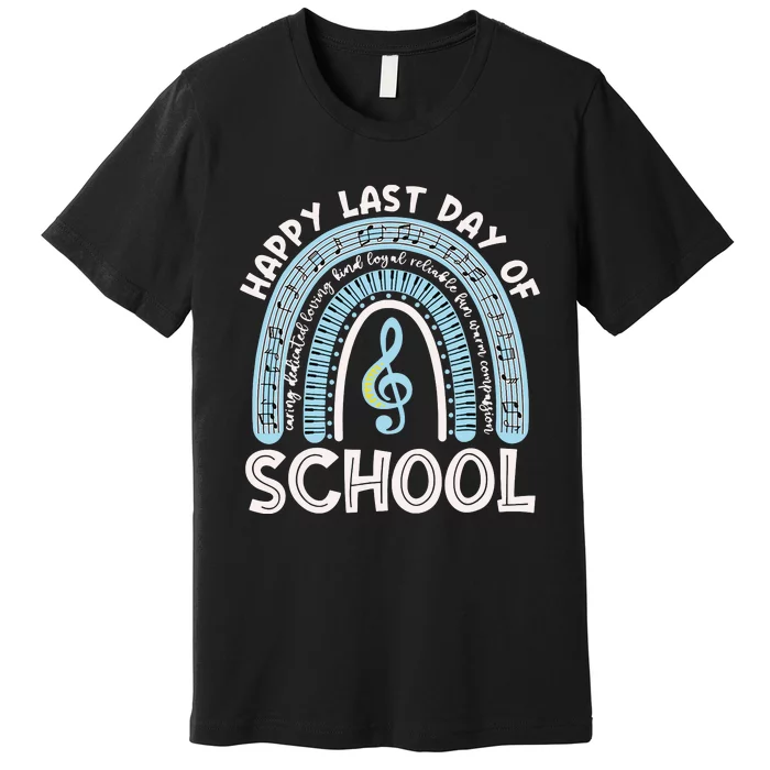 Happy Last Day Of School Music Teacher Student Rainbow Premium T-Shirt