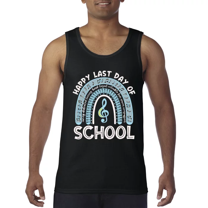 Happy Last Day Of School Music Teacher Student Rainbow Tank Top