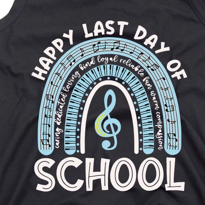 Happy Last Day Of School Music Teacher Student Rainbow Tank Top