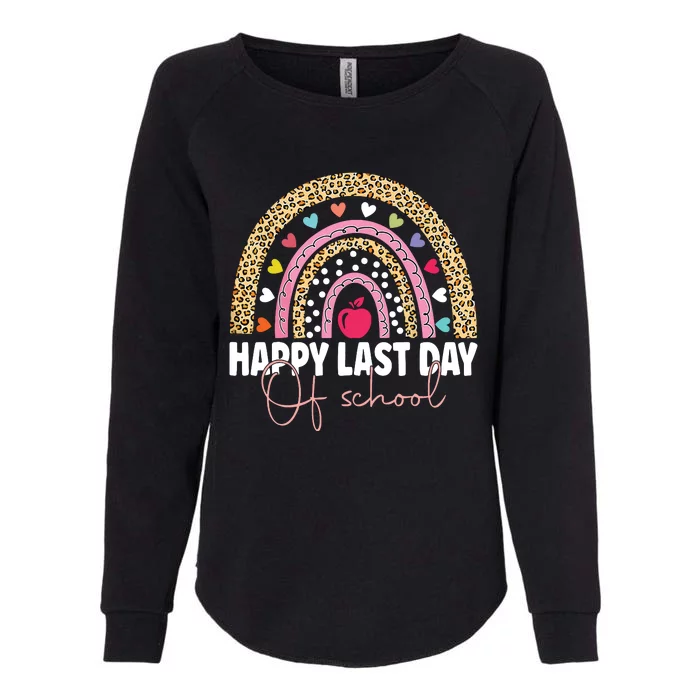 Happy Last Day Of School Teacher Student Graduation Rainbow Womens California Wash Sweatshirt