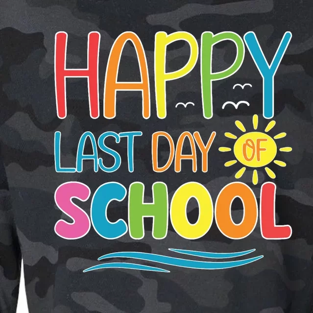 Happy Last Day Of School Teacher Student Graduation Summer Cropped Pullover Crew