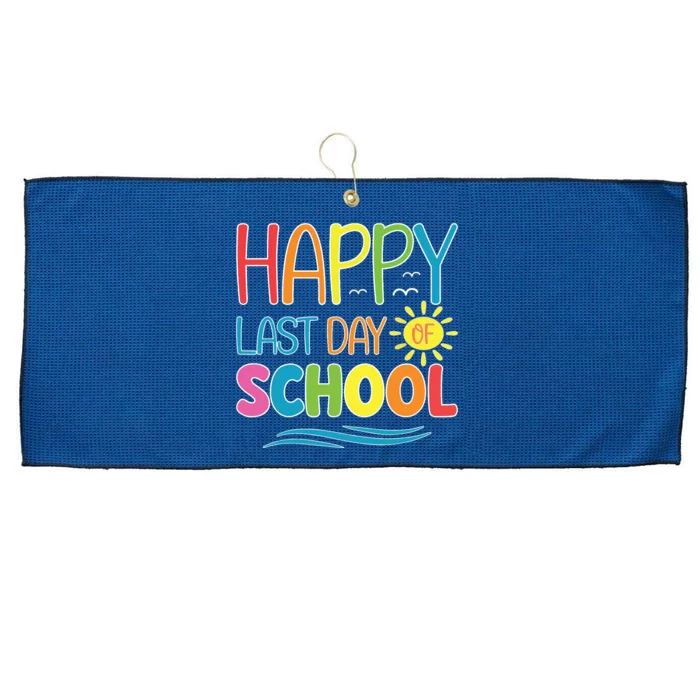 Happy Last Day Of School Teacher Student Graduation Summer Large Microfiber Waffle Golf Towel