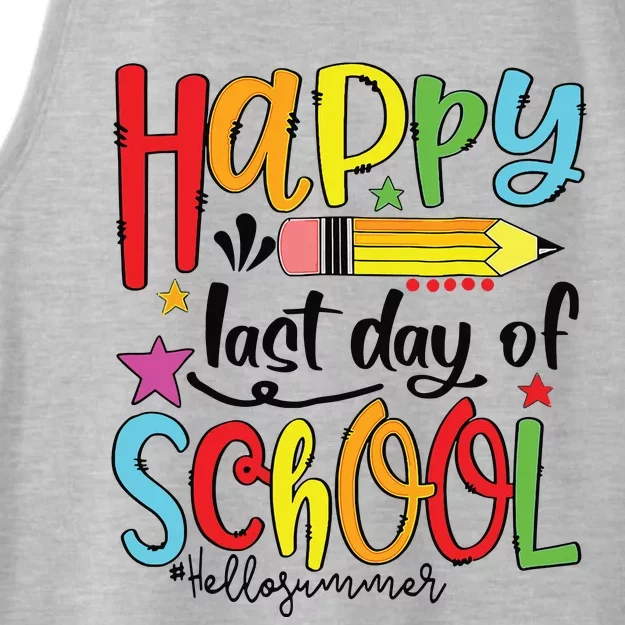 Happy Last Day Of School Shirts Hello Summer Teacher Student Ladies Tri-Blend Wicking Tank