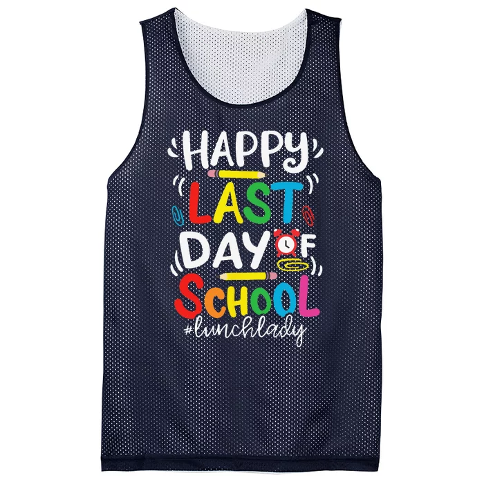 Happy Last Day Of School Lunch Lady Life Summer Day Mesh Reversible Basketball Jersey Tank