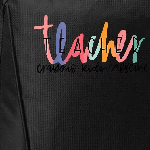 Happy Last Day Of School Teachers Crayons Kids Caffeine City Backpack