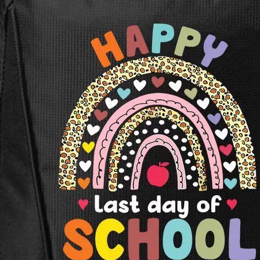 Happy Last Day Of School Rainbow Leopard Teacher Student City Backpack