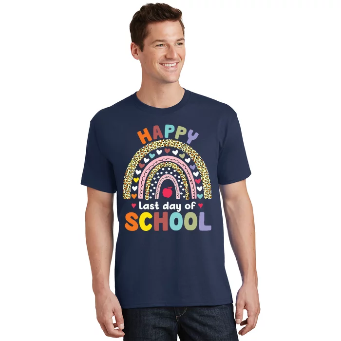 Happy Last Day Of School Rainbow Leopard Teacher Student T-Shirt