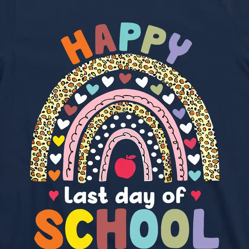 Happy Last Day Of School Rainbow Leopard Teacher Student T-Shirt