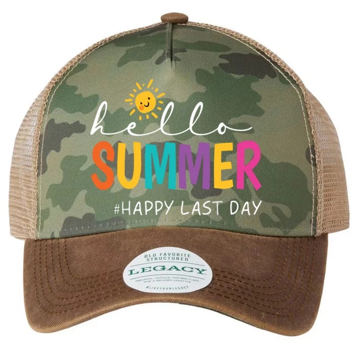 Happy Last Day Of School Teacher Student Hello Summer Legacy Tie Dye Trucker Hat