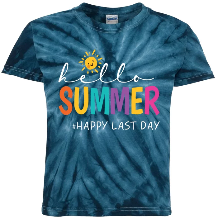 Happy Last Day Of School Teacher Student Hello Summer Kids Tie-Dye T-Shirt