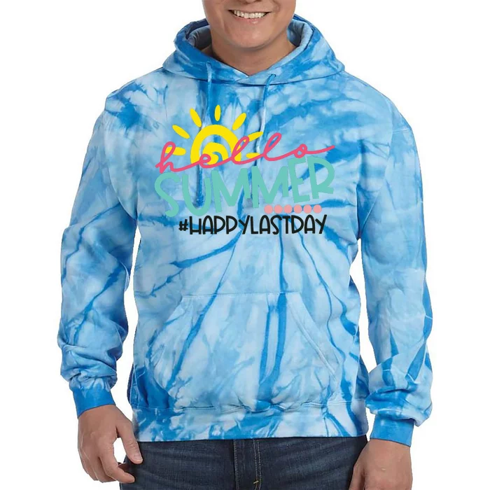 Happy Last Day Of School Teacher Student Hello Summer Tie Dye Hoodie