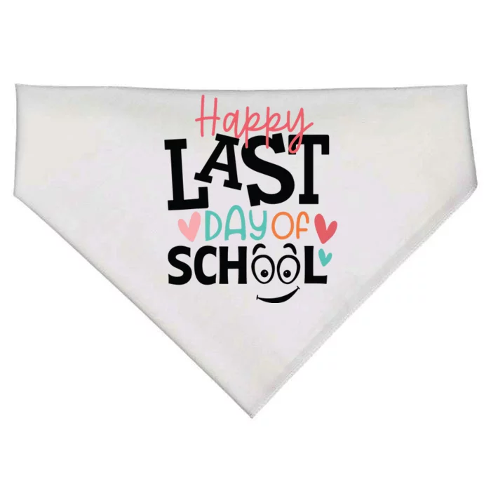 Happy Last Day Of School Teacher Student Boy Girl Womens USA-Made Doggie Bandana