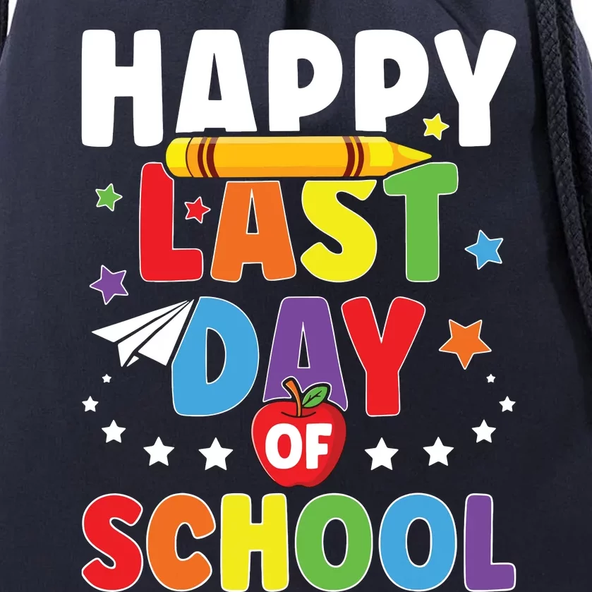 Happy Last Day Of School Graduation Teacher Students Drawstring Bag