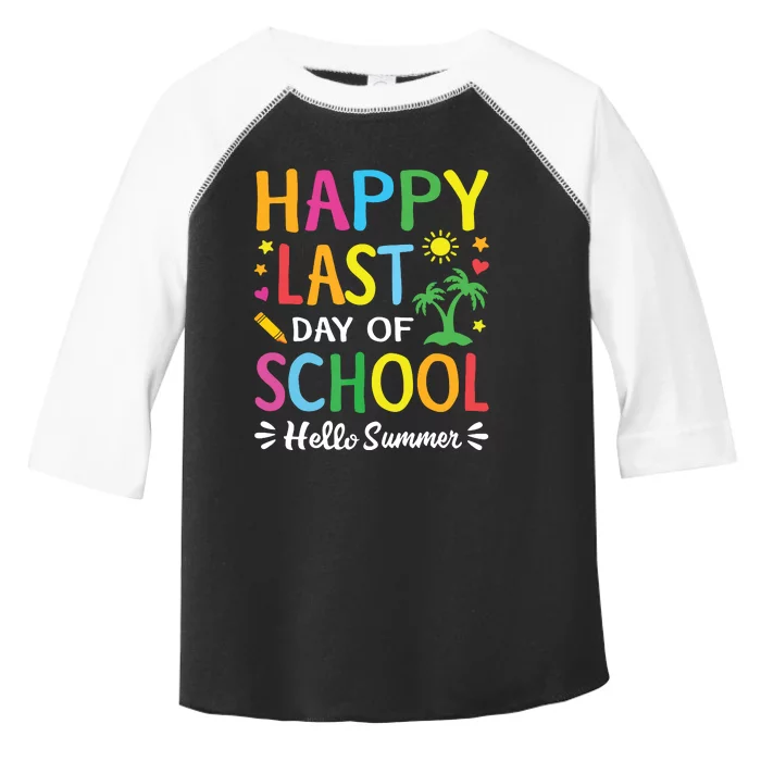 Happy Last Day Of School Hello Summer Teacher Student Toddler Fine Jersey T-Shirt