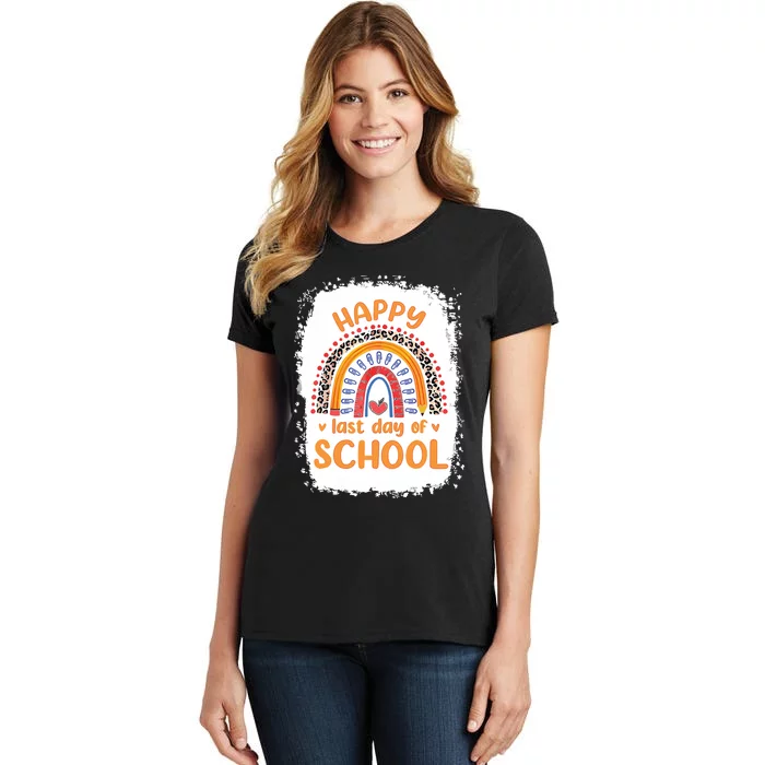 Happy Last Day Of School Rainbow Funny Summer Vacation Women's T-Shirt