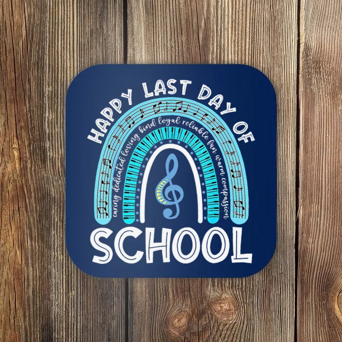 Happy Last Day Of School Music Teacher Student Rainbow Gift Coaster