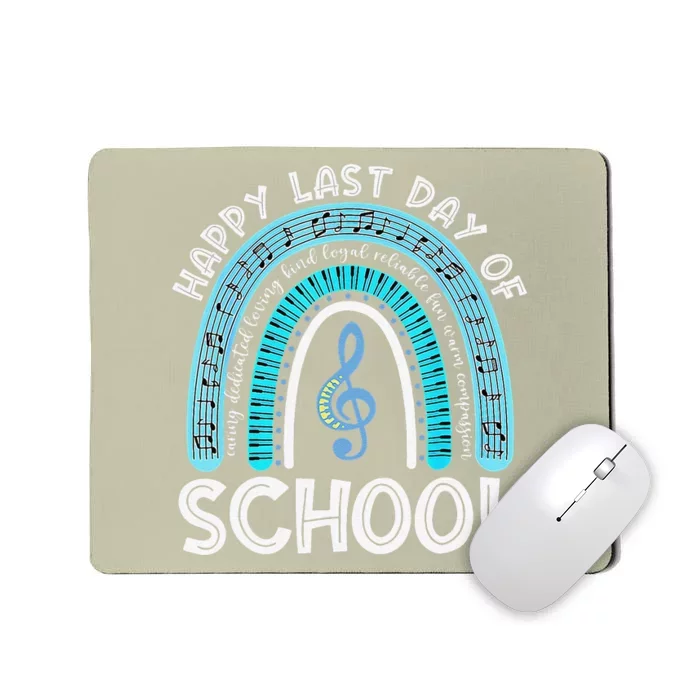 Happy Last Day Of School Music Teacher Student Rainbow Gift Mousepad