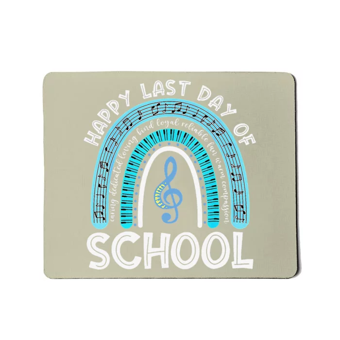 Happy Last Day Of School Music Teacher Student Rainbow Gift Mousepad